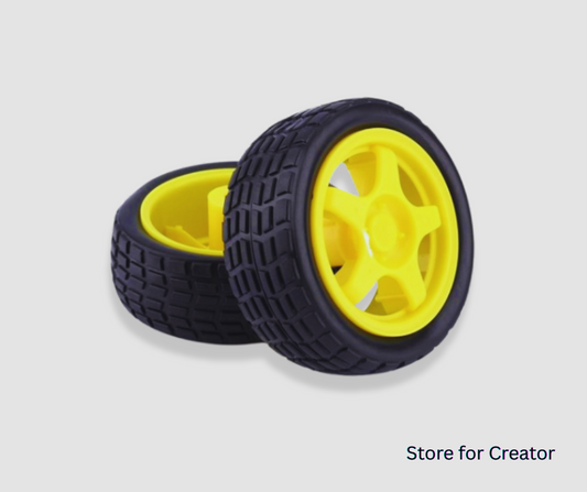 65MM Rubber Wheel For Robot Car Chassis Kit